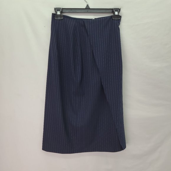 Club Monaco Women's Skirt Stripe Navy/White - Size 00 - Picture 1 of 5